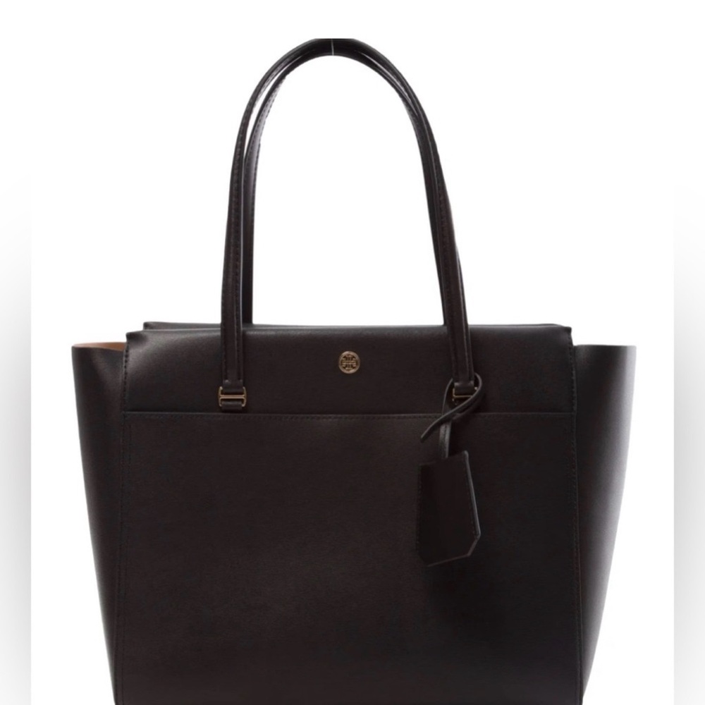 Tory Burch Parker Black Tote Bag Leather